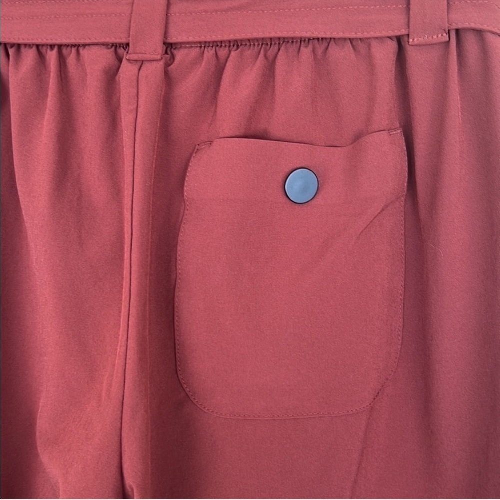 Athleta Skyline Paperbag Tie Waist Tapered Pants Rust Size 2 - Picture 6 of 13